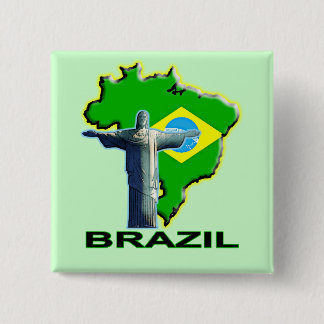 Brazil 15 Cm Square Badge