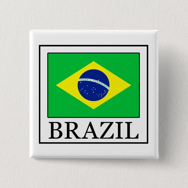 Brazil 15 Cm Square Badge (Front)