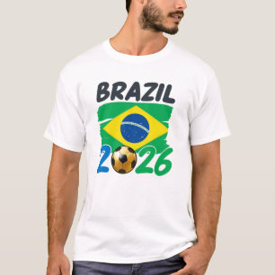 Brazil 2026 Soccer Fan Design with Flag Colors Foo T-Shirt