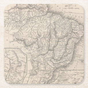 Brazil 2 square paper coaster