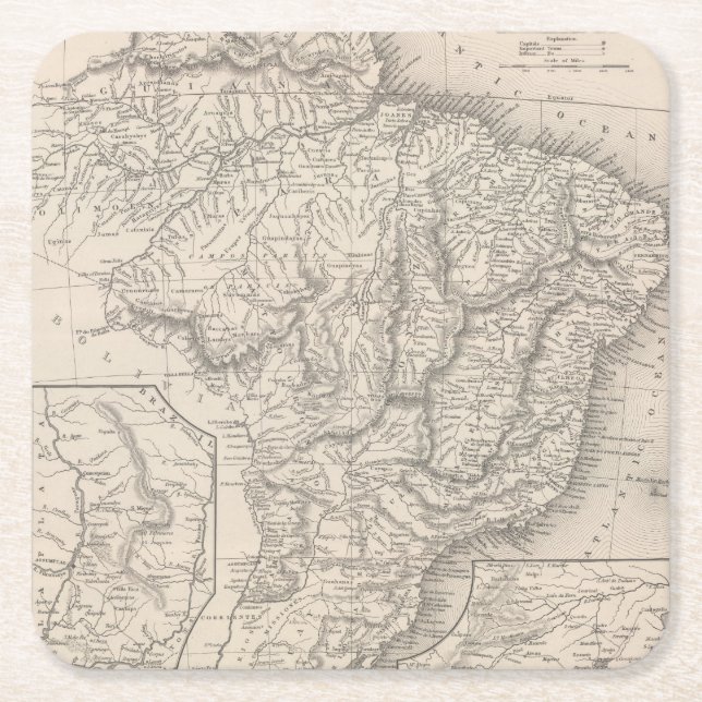 Brazil 2 square paper coaster (Front)