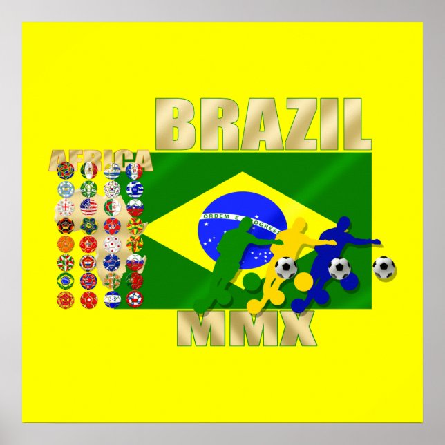 Brazil 32 Country Qualifying 2010 soccer gifts Poster (Front)