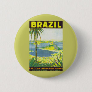 Brazil 6 Cm Round Badge