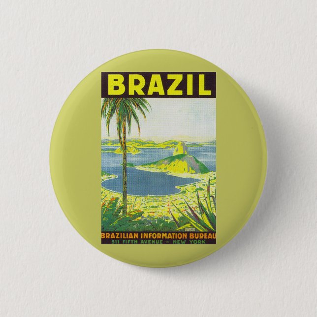 Brazil 6 Cm Round Badge (Front)