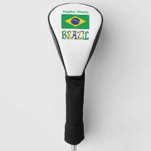 Brazil and Brazilian Flag Green Personalisation  Golf Head Cover