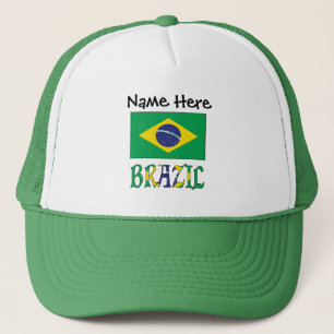 Brazil and Brazilian Flag Personalised  Trucker Hat