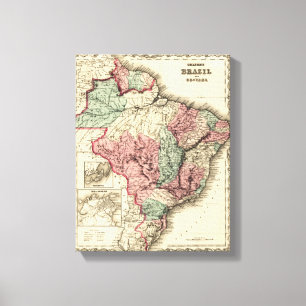 Brazil and GuayanaPanoramic MapBrazil Canvas Print