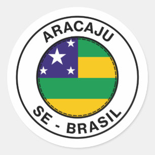 Brazil Aracaju Sergipe SE Bandeira Stamp Classic Round Sticker