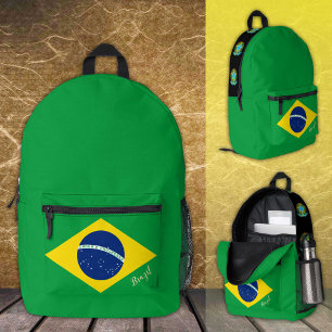 Brazil, backpack, Brazilian Flag, emblem / custom Printed Backpack
