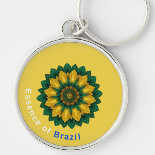 Brazil Banana Leaf Mandala - Essence of Brazil Key Ring