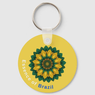 Brazil Banana Leaf Mandala - Essence of Brazil Key Ring
