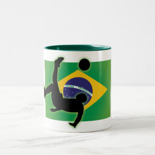 Brazil Bicycle Kick Two-Tone Coffee Mug