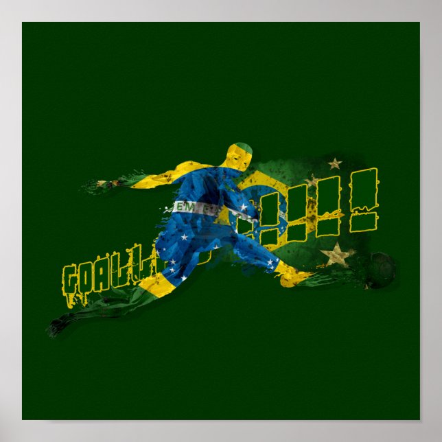 Brazil blood flesh and glory soccer futebol sports poster (Front)