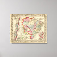 Brazil, Bolivia, Paraguay, Uruguay Map by Mitchell