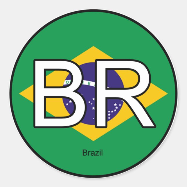 Brazil Brasil Euro Sticker (Front)