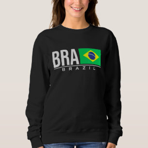 Brazil Brasil Flag Brazilian Country Code Bra Spor Sweatshirt