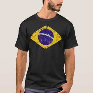 BRAZIL BRASIL Flag Vintage  Men Women Kids Green B T-Shirt