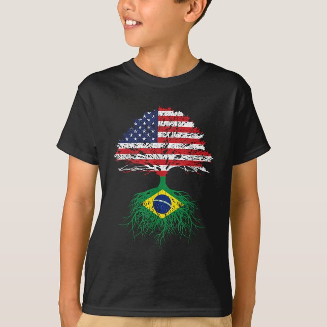 Brazil Brasil Roots American Grown For Men Women K T-Shirt (Front)