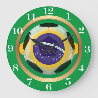 Brazil / Brasil Soccer Ball Large Clock