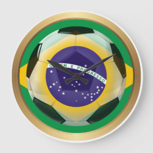 Brazil / Brasil Soccer Ball Large Clock