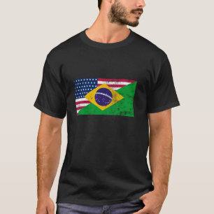 Brazil Brasil Soccer USA America Flag Jersey Men W T-Shirt