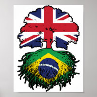 Brazil Brazilian British UK Tree Roots Flag