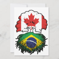 Brazil Brazilian Canadian Canada Tree Roots Flag