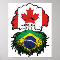 Brazil Brazilian Canadian Canada Tree Roots Flag