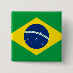 Brazil (Brazilian) Flag 15 Cm Square Badge