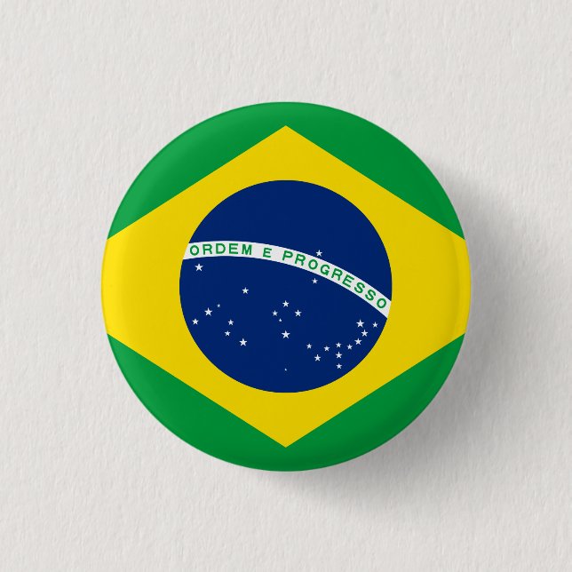 Brazil (Brazilian) Flag 3 Cm Round Badge (Front)