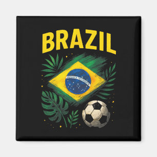 Brazil Brazilian Flag Brasil Soccer Footbyll Magnet