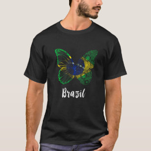 Brazil Brazilian Flag Butterfly Brasilian Hope Bra T-Shirt
