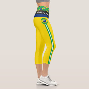 Brazil & Brazilian Flag fashion, Fitness, Sports Capri Leggings