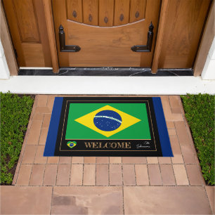Brazil & Brazilian Flag house /sports Welcome Doormat