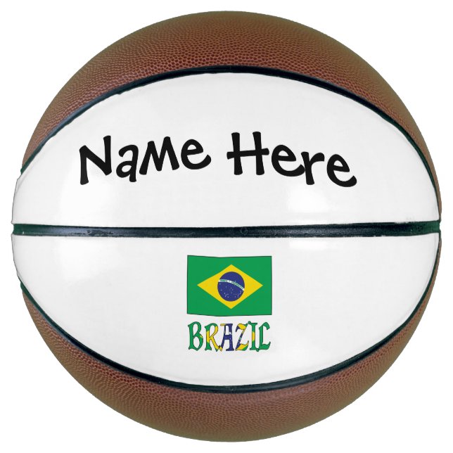 Brazil Brazilian Flag Personalised Basketball (Front)