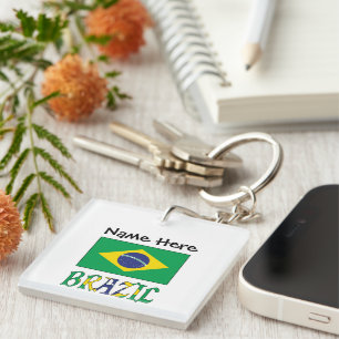 Brazil Brazilian Flag Personalised Key Ring