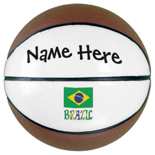 Brazil Brazilian Flag Personalised Name Basketball