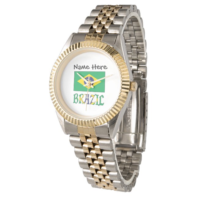 Brazil Brazilian Flag Personalised Watch (Angled)