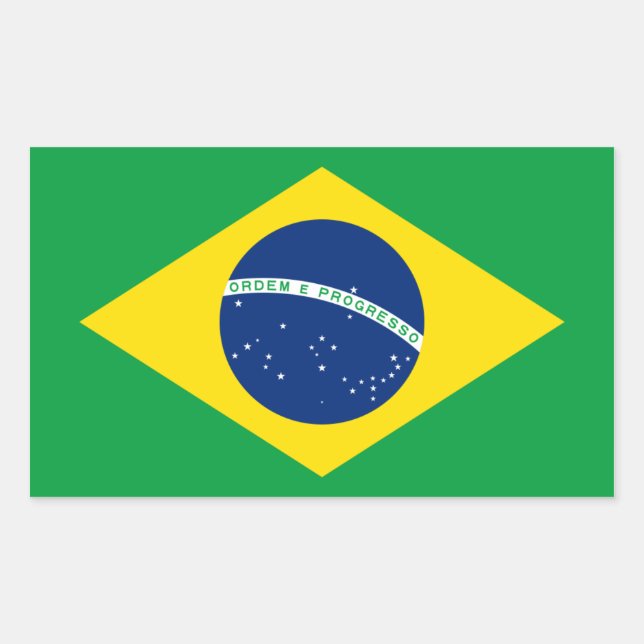 Brazil/Brazilian Flag Rectangular Sticker (Front)