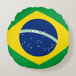 Brazil (Brazilian) Flag Round Cushion
