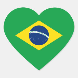 Brazil/Brazilian Heart Flag Heart Sticker