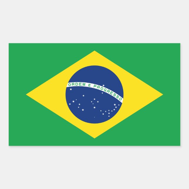 Brazil – Brazilian National Flag Rectangular Sticker (Front)