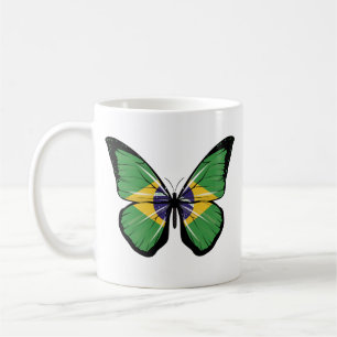 Brazil Butterfly Flag Coffee Mug