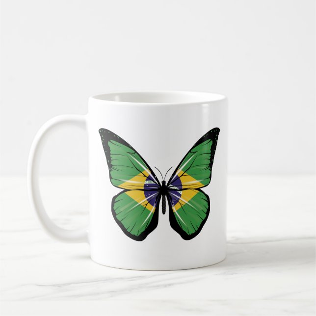 Brazil Butterfly Flag Coffee Mug (Left)