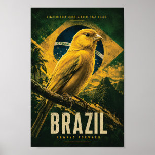 Brazil Canarinho Patriotic Wall Art Poster