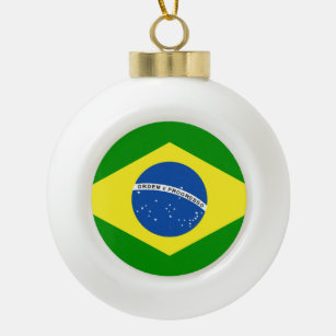 Brazil Ceramic Ball Christmas Ornament