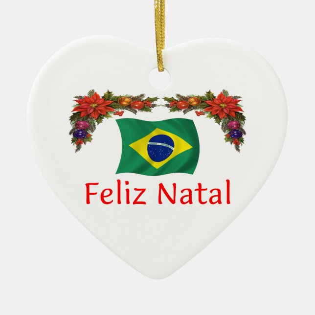Brazil Christmas Ceramic Tree Decoration (Front)
