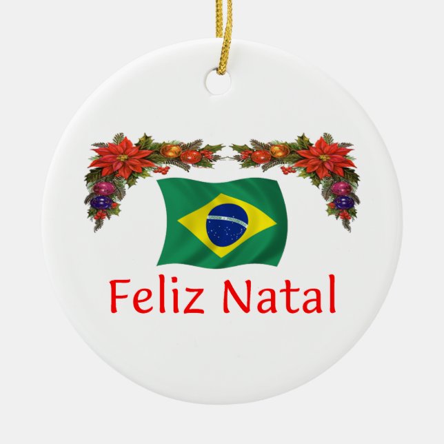 Brazil Christmas Ceramic Tree Decoration (Front)