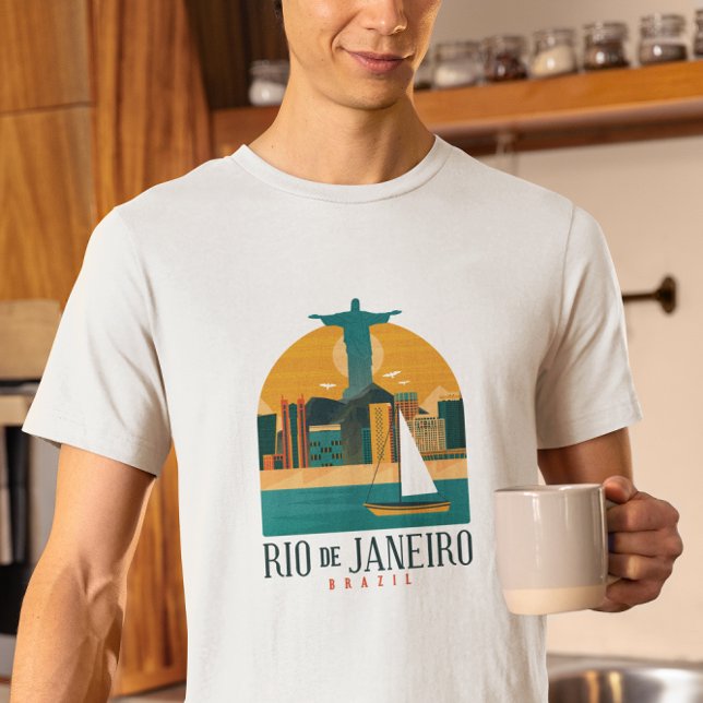 Brazil City Rio de Janeiro Vintage T-Shirt (cute airplane 1st birthday card)