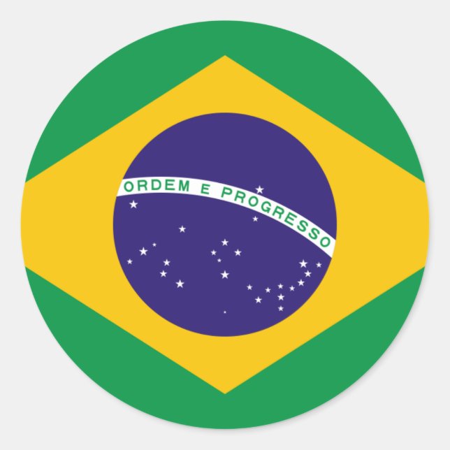 brazil classic round sticker (Front)